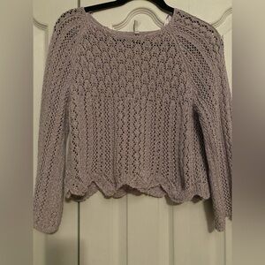 Only Women's Lilac Crochet Knit Sweater